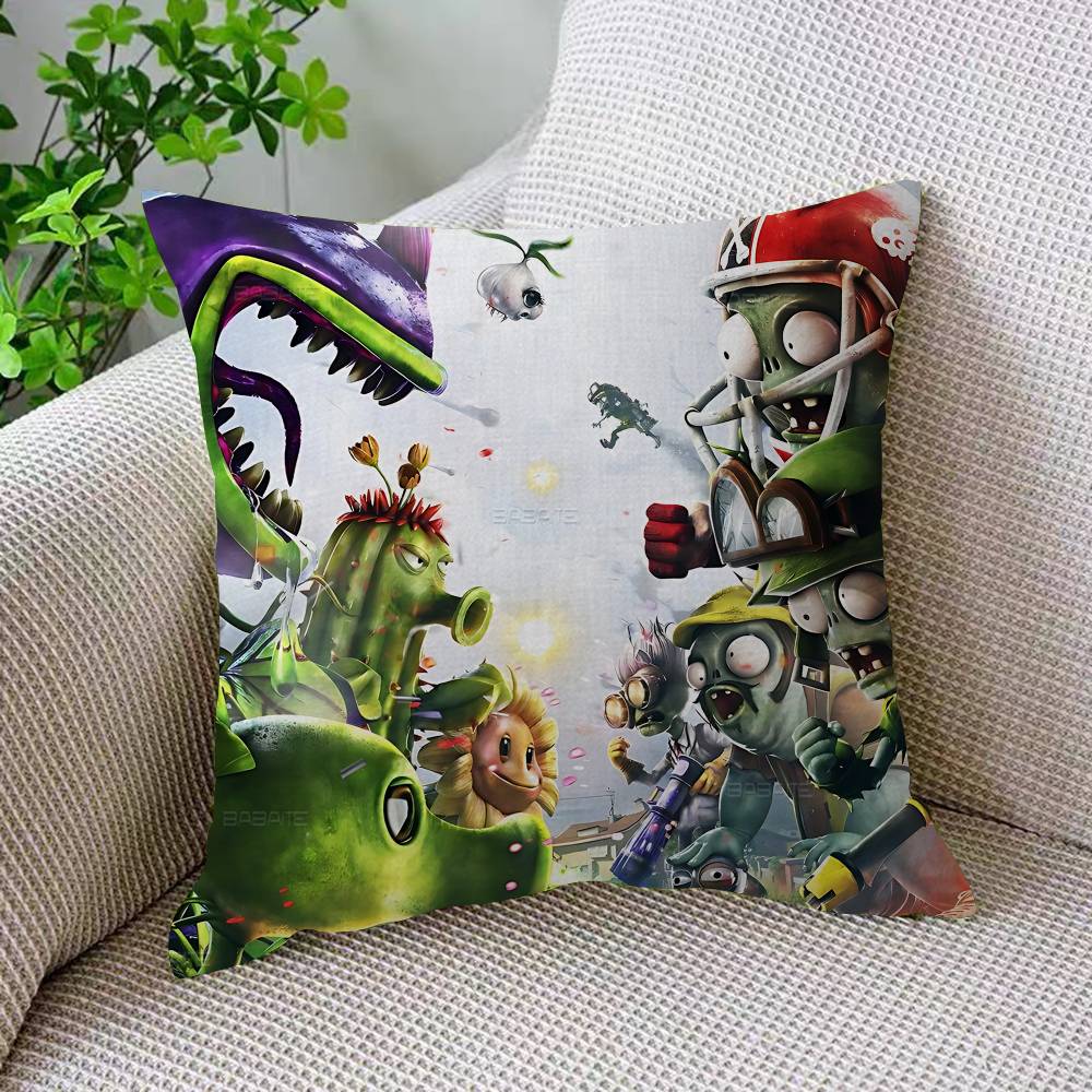 Classic Vintage P-Plants Vs Z-Zombies Maple Design Cushion Cover Happy Autumn Harvest Decor Holiday Decorati Pillow Cover