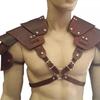 Mittelalterlicher Wikingerkrieger Schulterpanzer Gladiator Samurai Ritter Schulterplatten Gotisch Steampunk PU-Leder Gürtelpanzer Cosplay Kostüm
