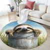Sloth Pattern Round rug,Carpet Rug for Living Room Bedroom  Playroom ,Non-slip Floor Mat,Holiday Gifts and Birthday Gifts.