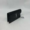 [Pre-Owned] Ysl Envelope Silver Logo Quilted Grainy Embossed Leather Envelope Chain Wallet Shoulder Crossbody Bag - Excellent #150PTAO