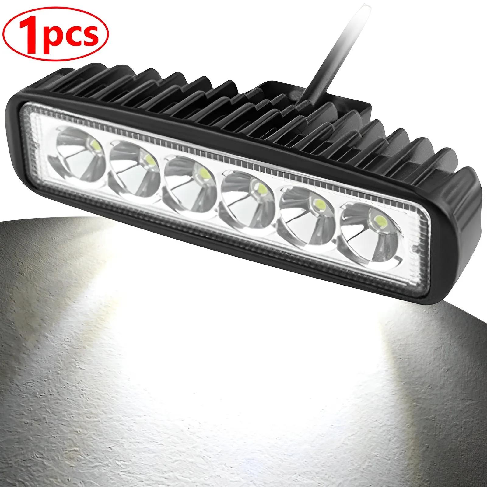 6 LED 18W Car LED Work Light DRL High Brightness Spotlight Offroad Automobile Truck Driving Headlight Fog Lamp 12V