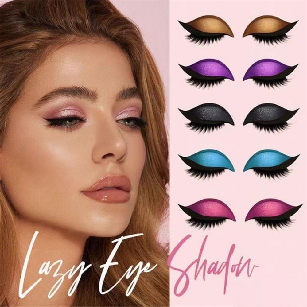 Wiederverwendbar 1 Paar Faules Lidschatten Wimpern Patch 2-in-1 Augen Make-up Aufkleber Mit Falschen Wimpern & Schatten Wasserdicht Kosmetik Werkzeuge