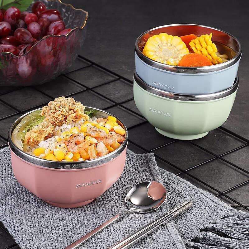 Meichu 304 Stainless Steel Double-Layer Insulated Bowl Set