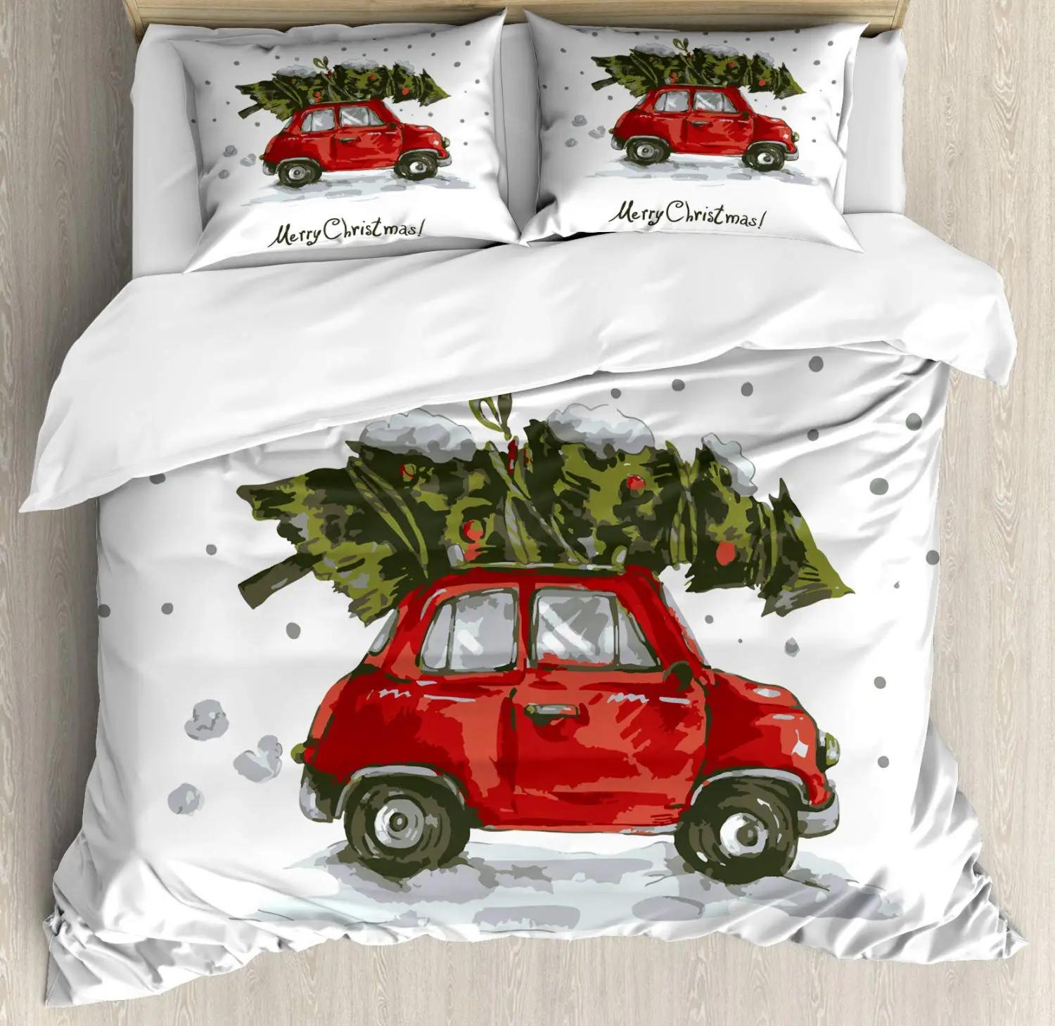 

Comforter Christmas Merry Christmas Lettering On An Abstract Modern Snowflake Dot Pattern Decorative Green For Children Women Comforter (quilt)-EU Single(135*200cm)3pcs