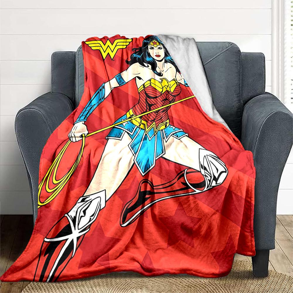 

1pc Wonder Woman Blanket Polyester Fiber, All Season Comfort for Sofa, Bed, Office, Car, Camping Ideal Home Decor & Gift, Office Comfort 80x120cm