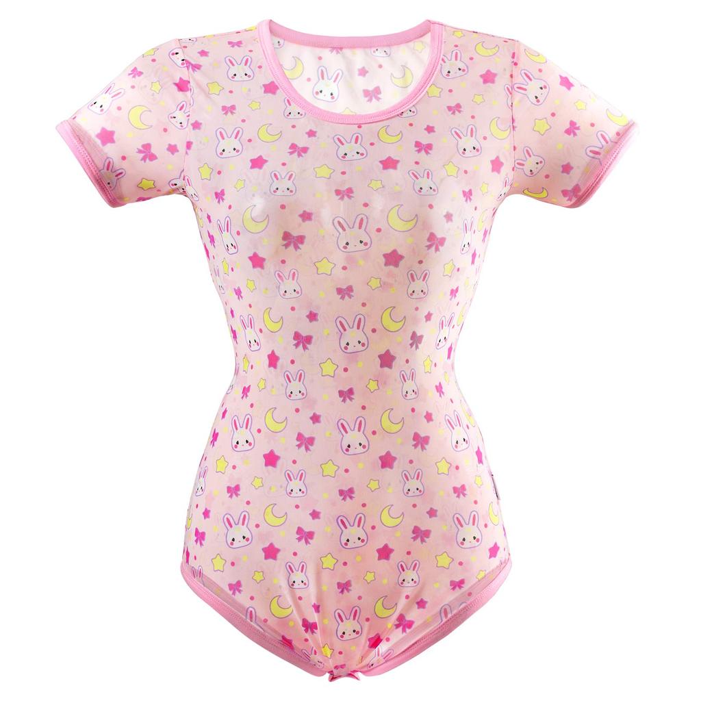 [LittleForBig] Erwachsenen-Romper Netz-Pyjama [Kaninchen Mond Stern Muster] Body 3XL