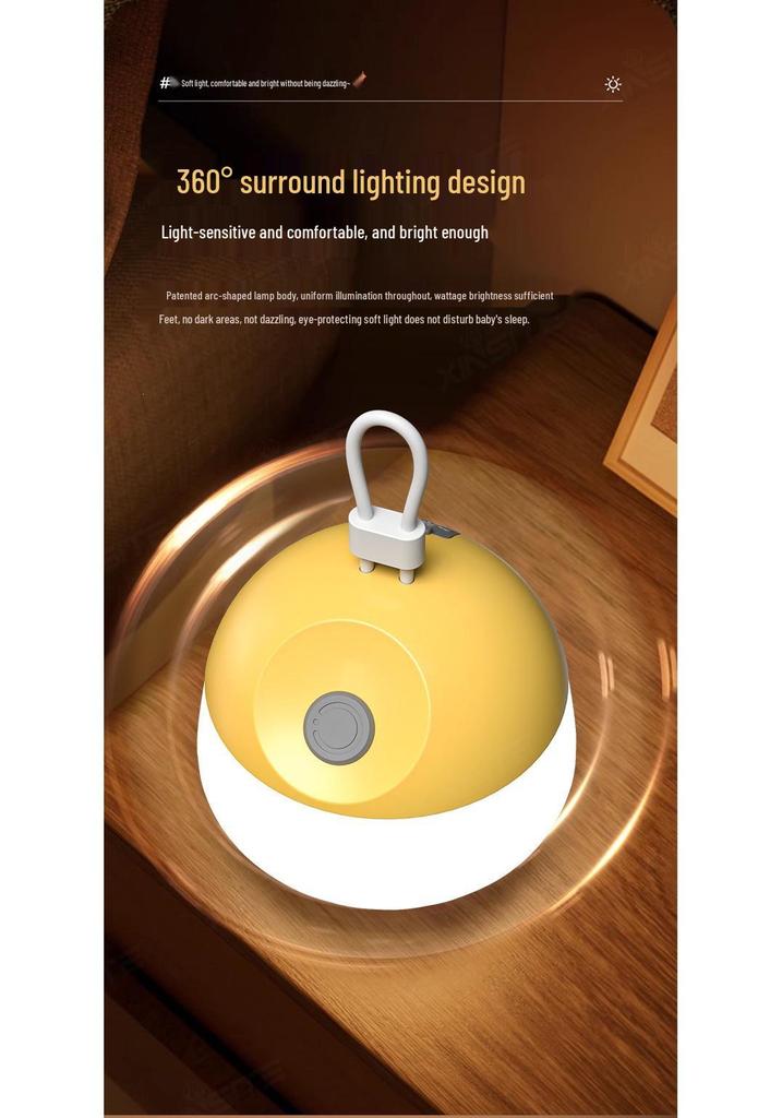 Portable Silicone Rechargeable Camping Light Strip with White & Yellow Ambiance and Long Battery Life