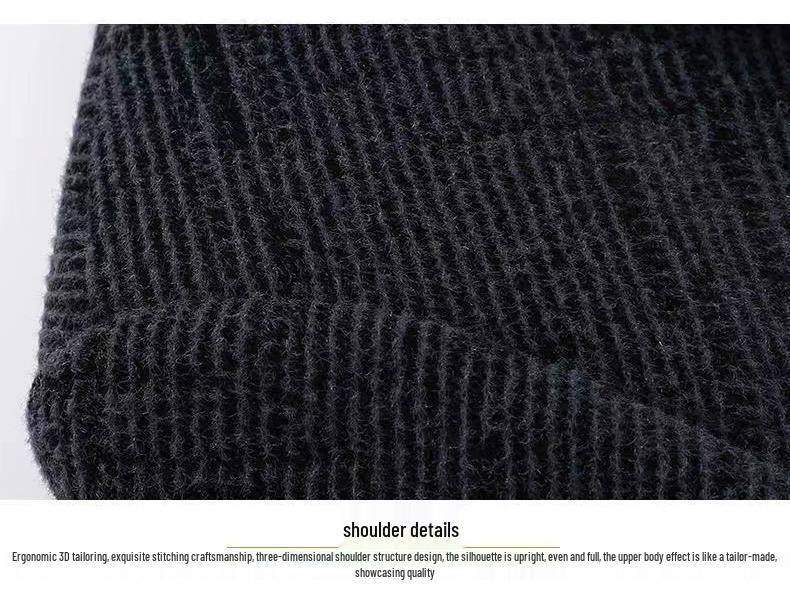 Men's Autumn/Winter Thick Wool Jacket - Casual, Middle-Aged Style