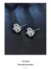 Elegant Bull Head Diamond Stud Earrings: D Color Moissanite In S925 Sterling Silver with PT95 Platinum Plating