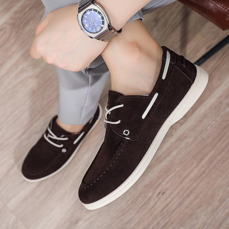 Suede Leather Loafers Luxury Mens Casual Shoes Business Shoes Soft Male Driving Shoe Comfortable Moccasins Plus Size Men Shoes