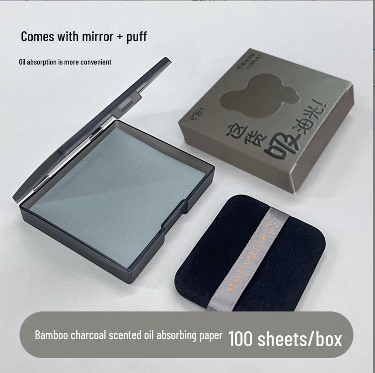 

Портативная матирующая бумага для лица с зеркальцем-пуховкой для женщин – Контроль жирности, рассыпчатая пудра и матирующие салфетки Smooth - 100 sheets