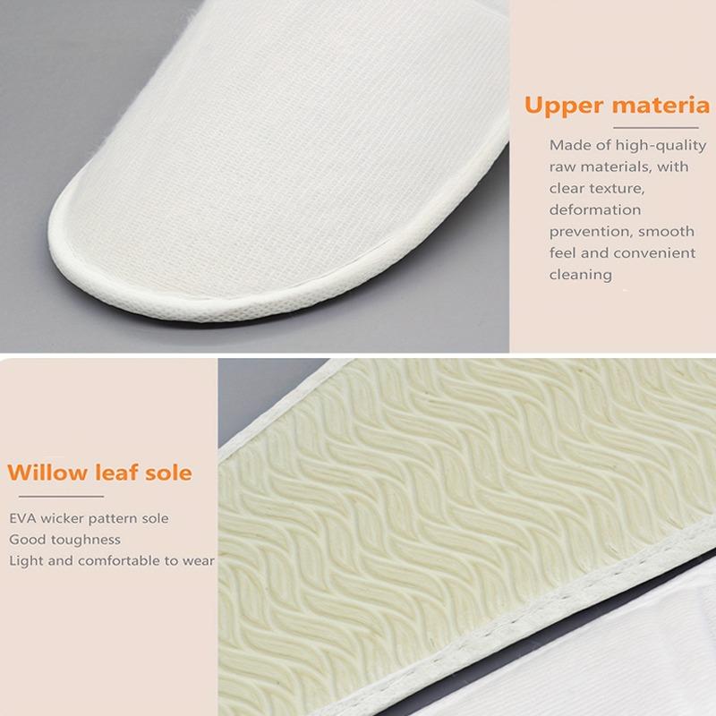 1/5/10pairs Disposable Slippers For Hotel Family Travel Beauty Salon Guests Unisex Portable Non Slip Non-woven Fabric Indoor