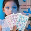 3D Butterfly & Star Face Sticker Set with Rhinestones & Pearls for Kids