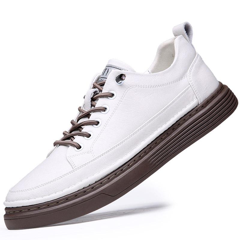 

Board shoes men s leather breathable casual shoes men s shoes 2025 new spring men s sports white shoes comfortable and versatile 38 белый