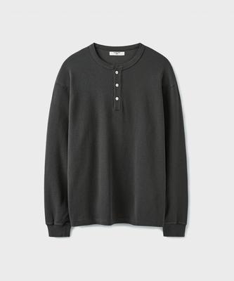Yunionbeullu Waffle Henley L/S T-Shirt [Graphite]