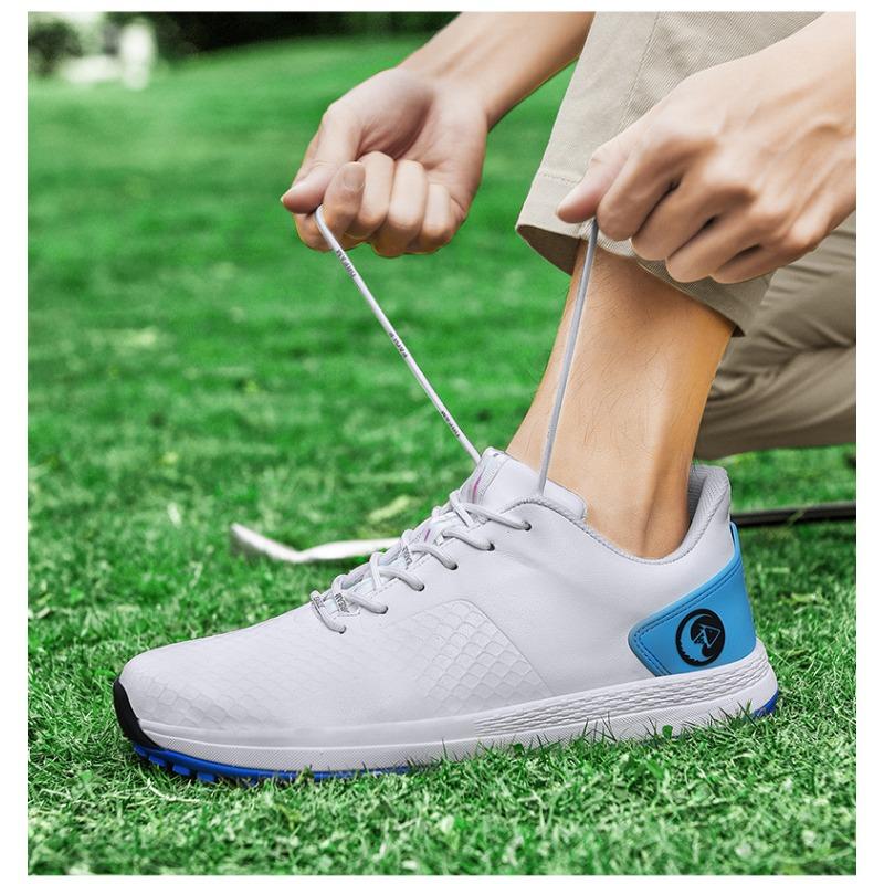 Golf Shoes Men's Waterproof Fixed Shoe Studs Sports Shoes Breathable Lace-up Anti-side Slip Sole Lightweight Men's Shoes