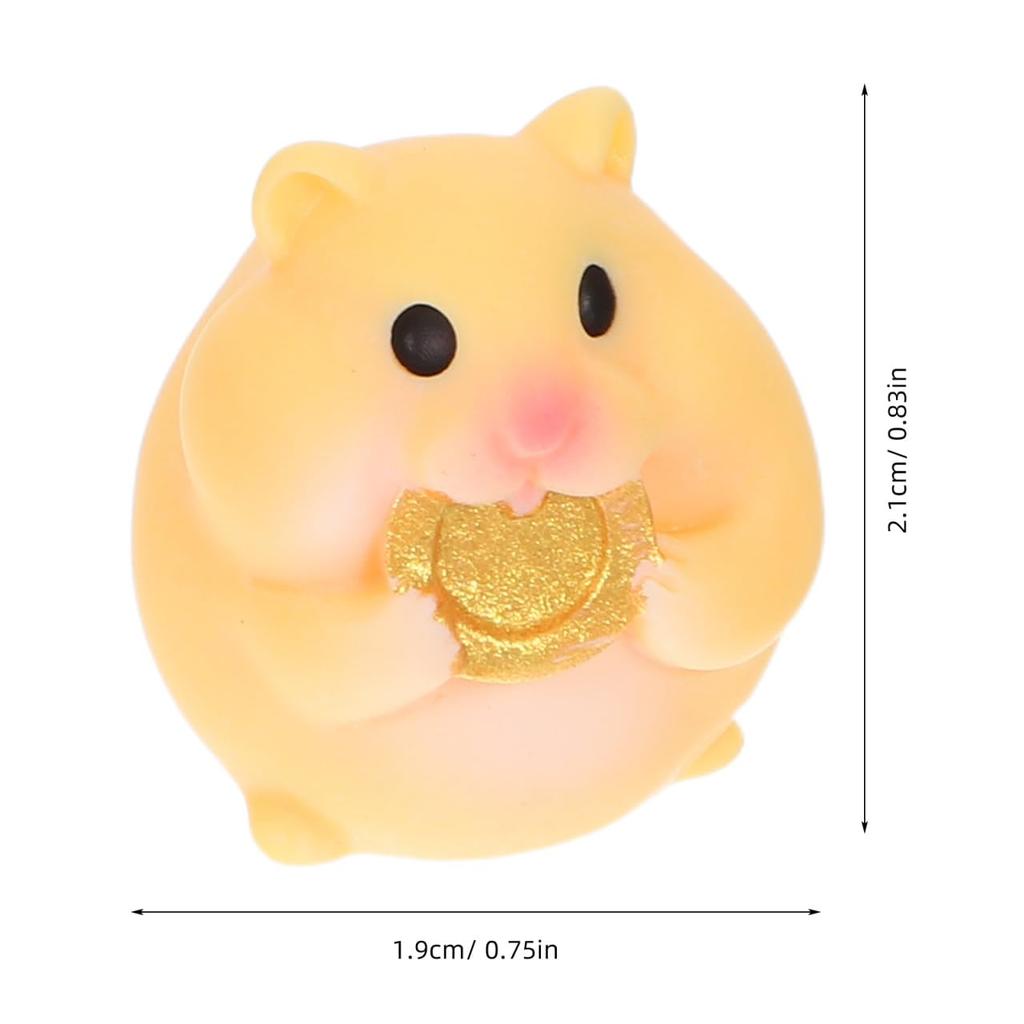 Happyyami Miniature Hamster Figurines, Set of 12, Resin Sculpture, Small Garden Decoration, for Small Animal Cages, Plant Pot Ornaments, Cute