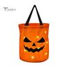 Festival Party Supply for Candy Glowing Pumpkin Bag with LED Lights, Reusable Halloween Treat Spooky Tote Lights Kids, Trick or Handbag Favors