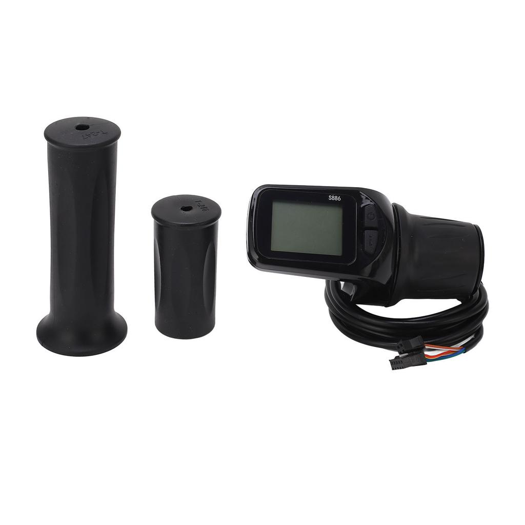 Electric Bike Half Throttle Grip with LCD Display Panel Headlight Interface 5P+2P Ordinary Cable 24V 36V 48V 60V