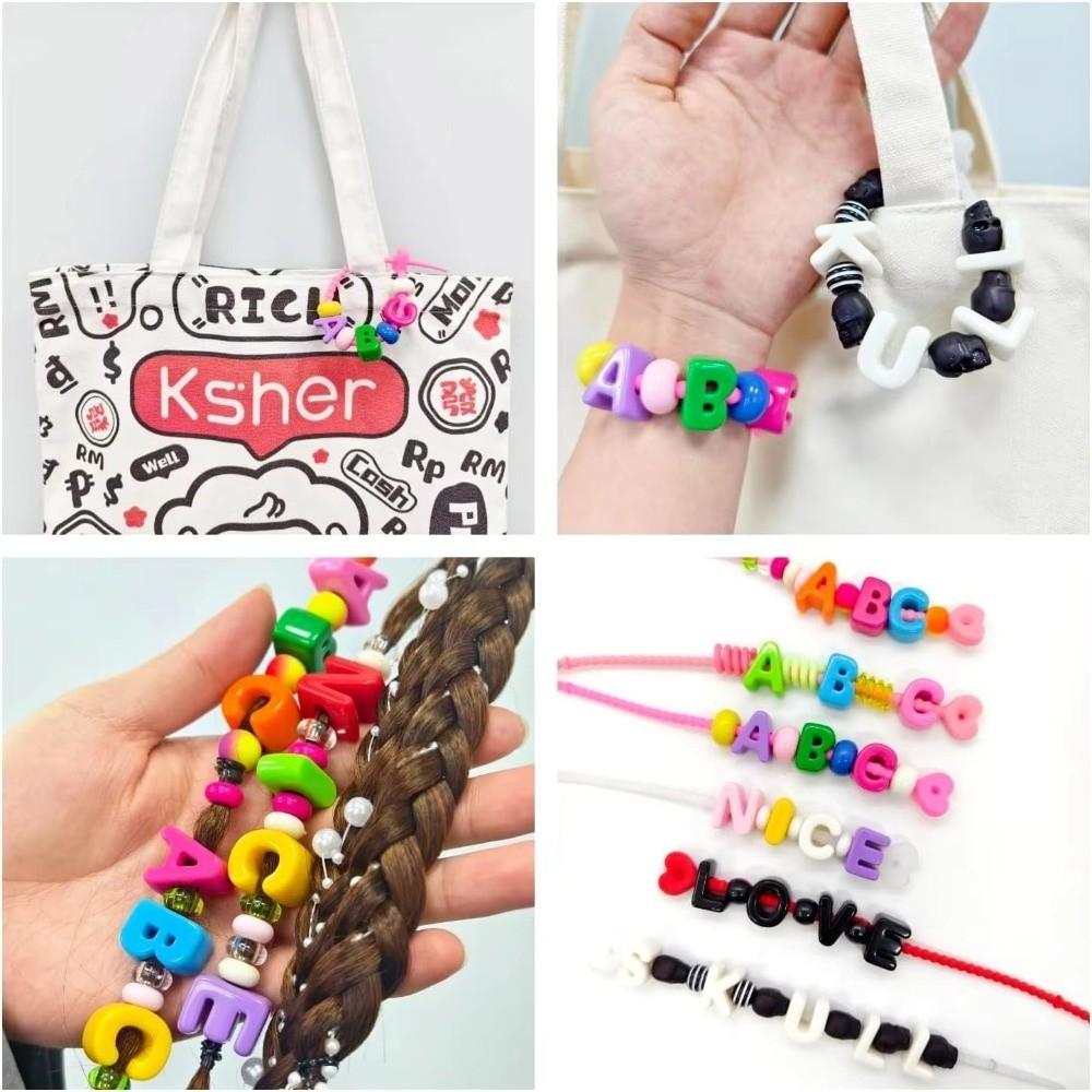 10PCS Colorful Loose Beads DIY DIY Jewelry Making Kit New 26 Letter Beads  DIY Bracelet Keychain