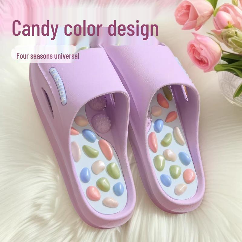 Men's Massage Acupressure Slippers - Non-Slip Sandals for Home Foot Therapy, Summer PVC Design