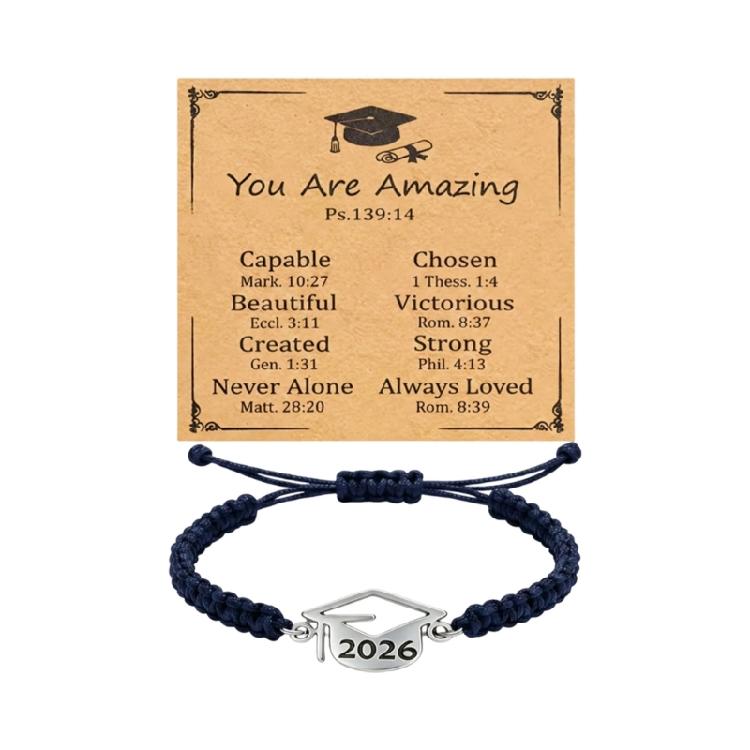 Trendy Flat Knot Friendship Bracelet With 2026 Graduate Theme Graduation Wristband For Schoolmates And Special Occasions