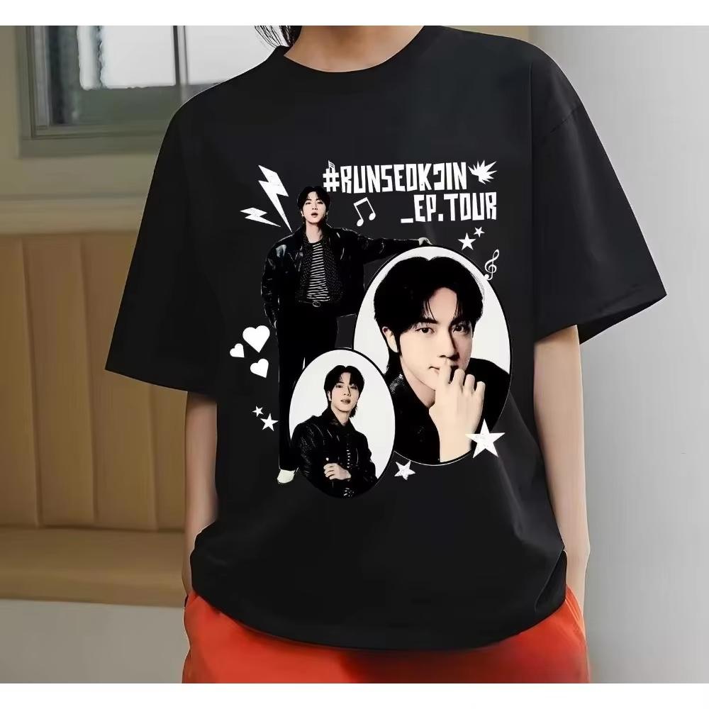 

2025 Summer New Shirt Pure Cotton Printed T-shirt Printed Short Sleeve Summer Pure Cotton Round Neck Women s T-shirt Large Size S