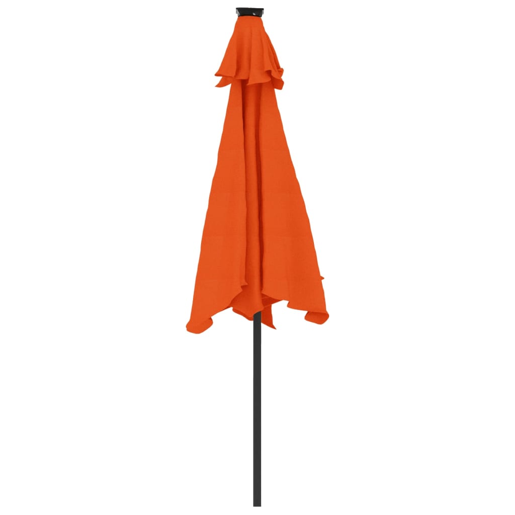 Vidaxl Parasol Ogrodowy Led, Stalowy Słupek, Terakota, 225X225X212 Cm
