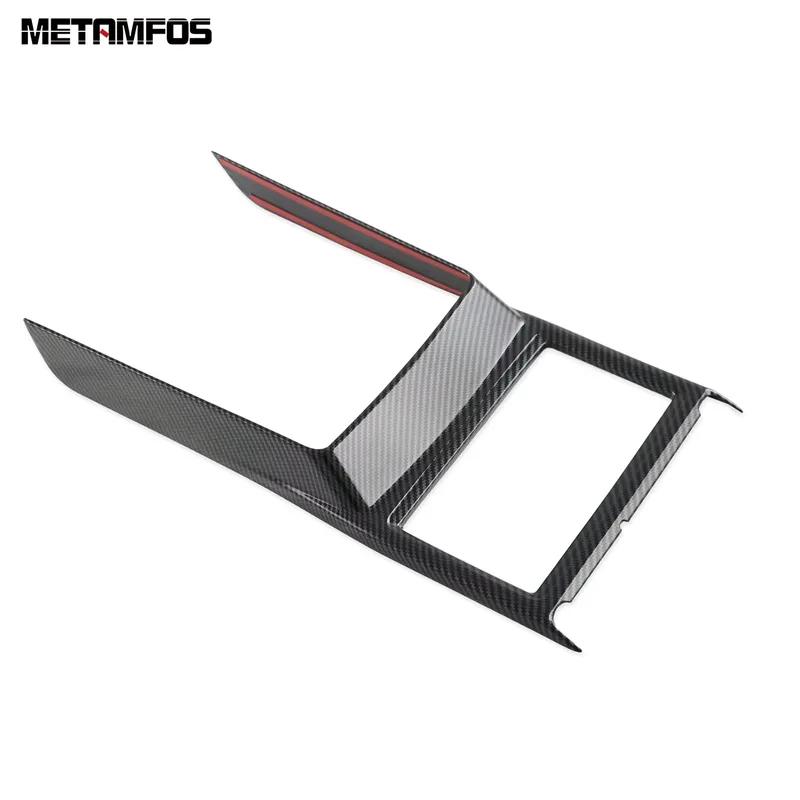 For Mitsubishi Outlander -2024 2025 Carbon Fiber Console Gear Shift Box Molding Trim Water Cup Holder Frame Car Accessories