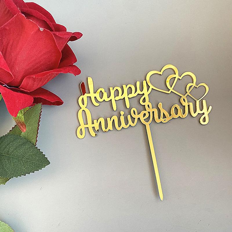 1Pcs Valentine'S Day Wedding Anniversary Couple Party Acrylic Letter Cake Plugin Diy Baking Pastry Dessert Decoration