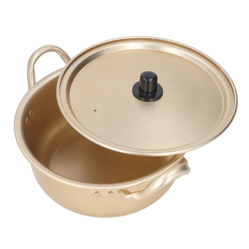 Korean Ramen Pot Good Thermal Conductivity Lightweight Stackable Portable Ramen Pot with Lid for Home Camping Hiking