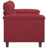 2 Seater Sofa Wine Red 140 cm Faux Leather