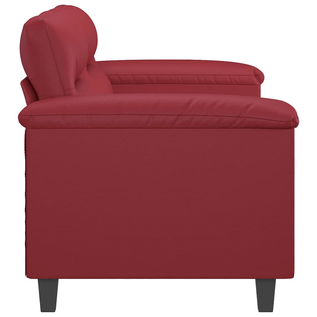 2 Seater Sofa Wine Red 140 cm Faux Leather