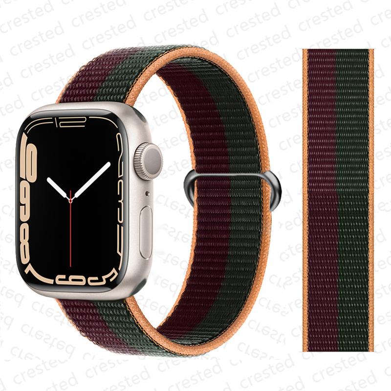 2pcs Straps For Apple Watch Band 44mm 40mm 45mm 46mm 42mm 49mm 41mm Nylon Loop Bracelet iwatch Series 10 9 8 7 6 5 3 se ultra 2