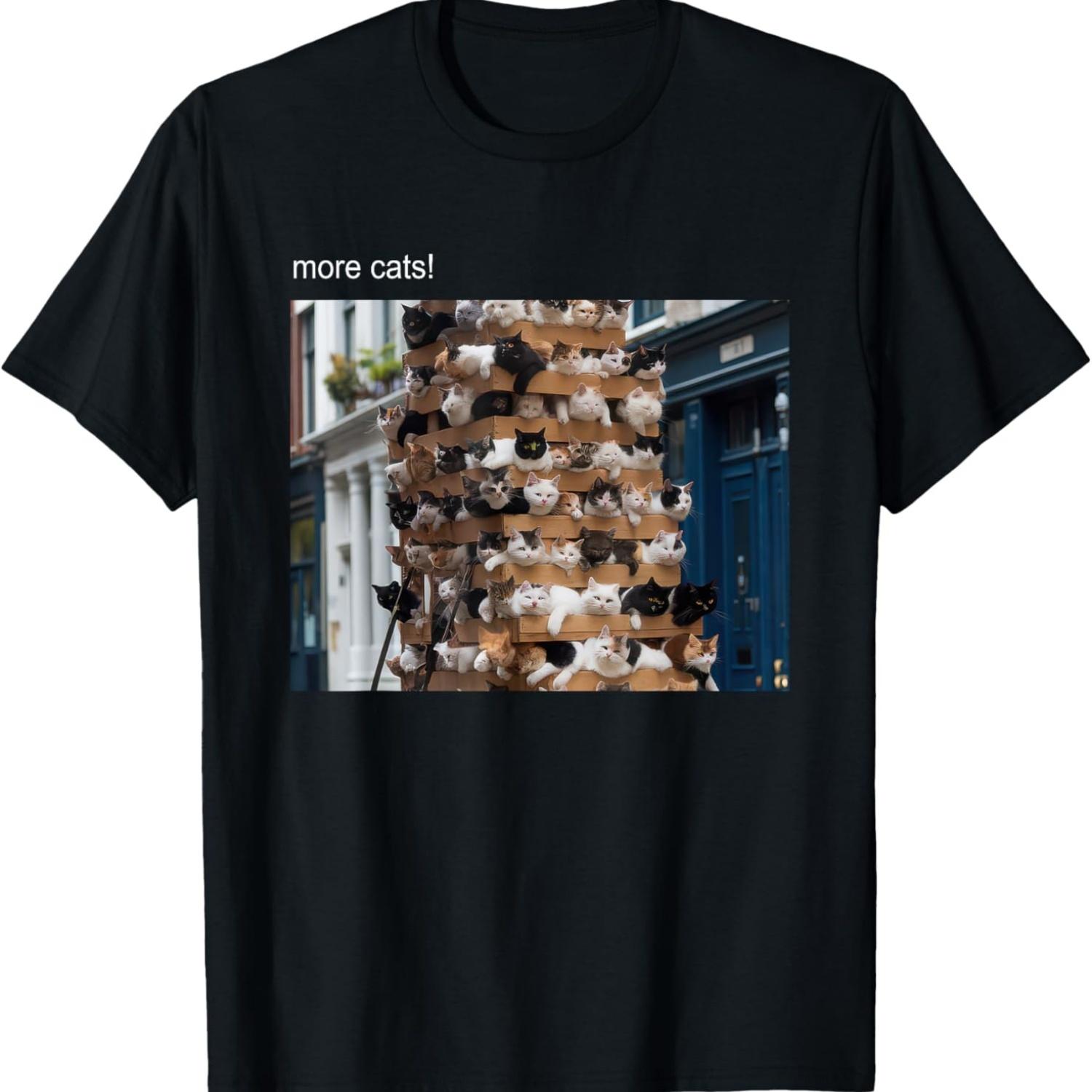 Cat Meme Tshirt Silly Cat Funny Kitty Meow Hiss Kitten T-Shirt(2) S чёрный