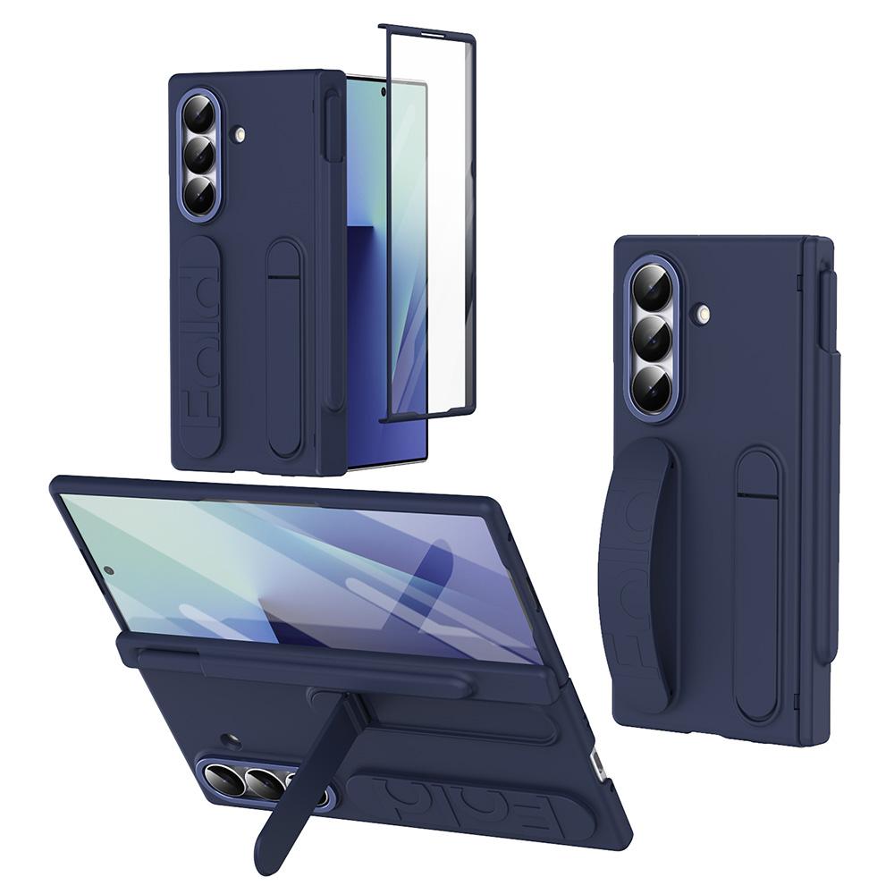 Pour Samsung Galaxy Z Fold6 5G Coque Béquille Dragonne PC Dur Housse de Téléphone avec Fente pour Stylet