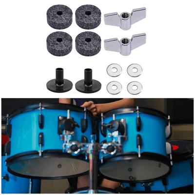 12 stück Becken Ersatz Zubehör Flügel Muttern Trommel Filze Pads für Set