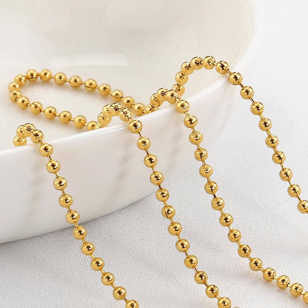 5 Meter 2 Meter Edelstahl Kugelkette Perlenketten für Armband Halskette DIY Schmuckherstellung Zubehör Großhandel