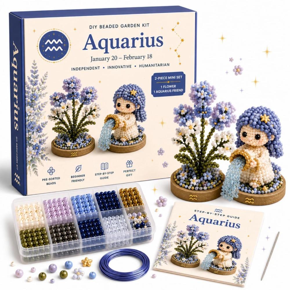Mini Size 3D Bead Kit Interactive Assembly Bead Embroidery Set Beadwork Crafts Kit For Adults Style-1