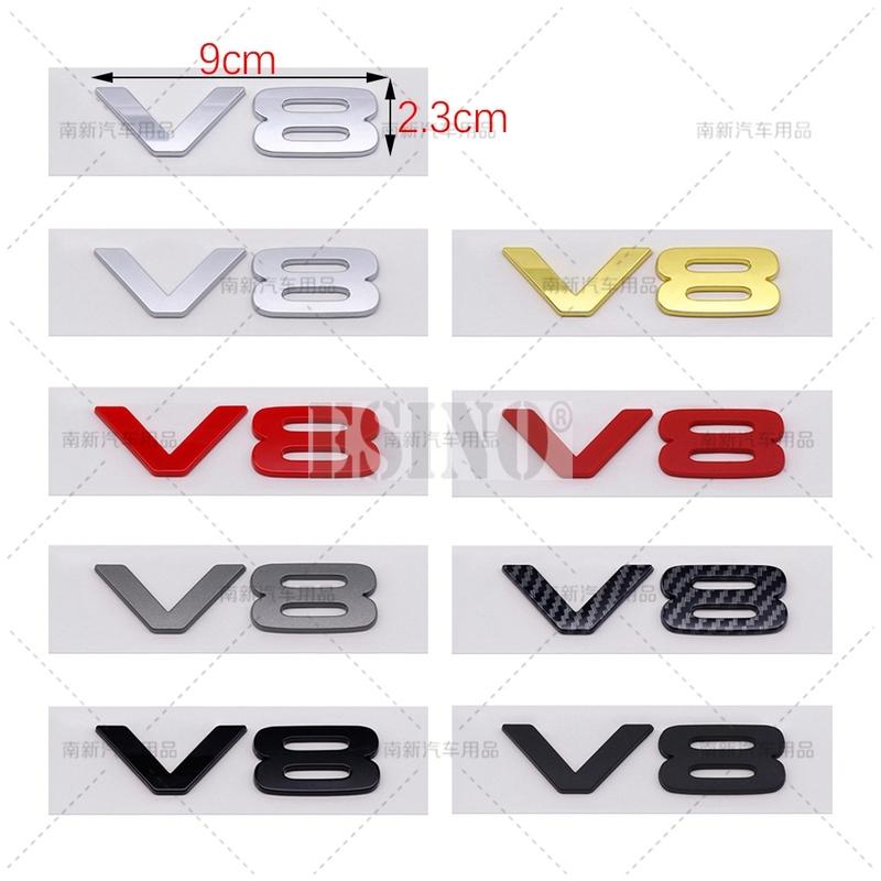 Car Styling 3D V8 ABS Adhesive Emblem Trunk Badge Fender Sticker Body for Defender 90 110 5.0T V8 Octa Black