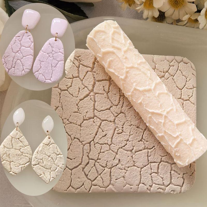Soft Pottery Clay Roller Irregular Crack High-precision Texture Roller for Clay Decoration Soft Pottery Earring Production