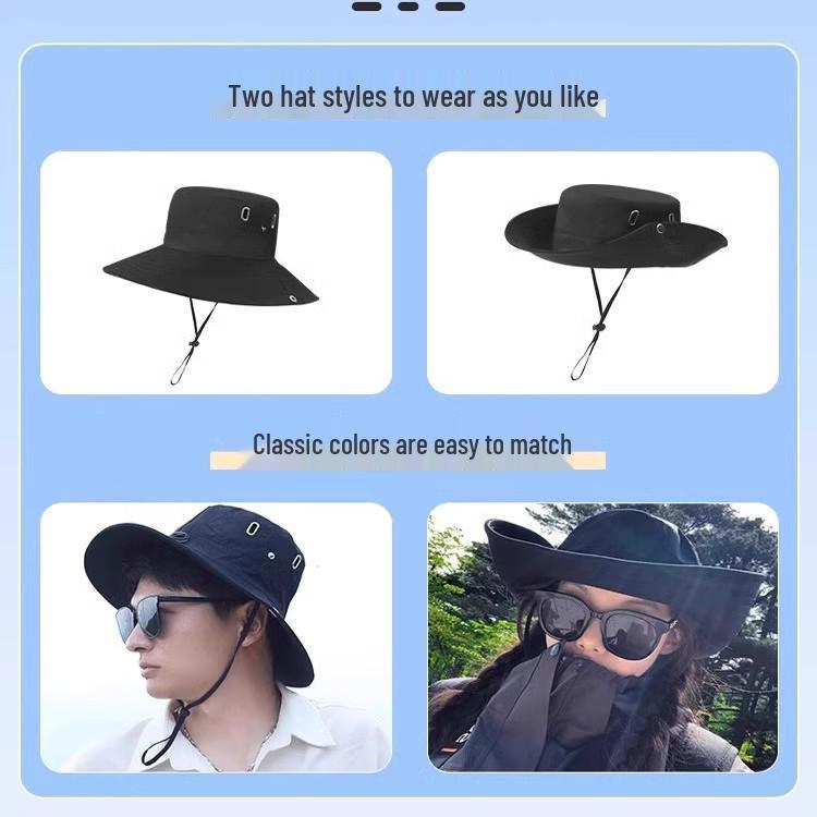 Western Cowboy Hat: Summer Wide Brim Sun Protection for Camping, Climbing & Hiking - Hot-Selling & Free Shipping