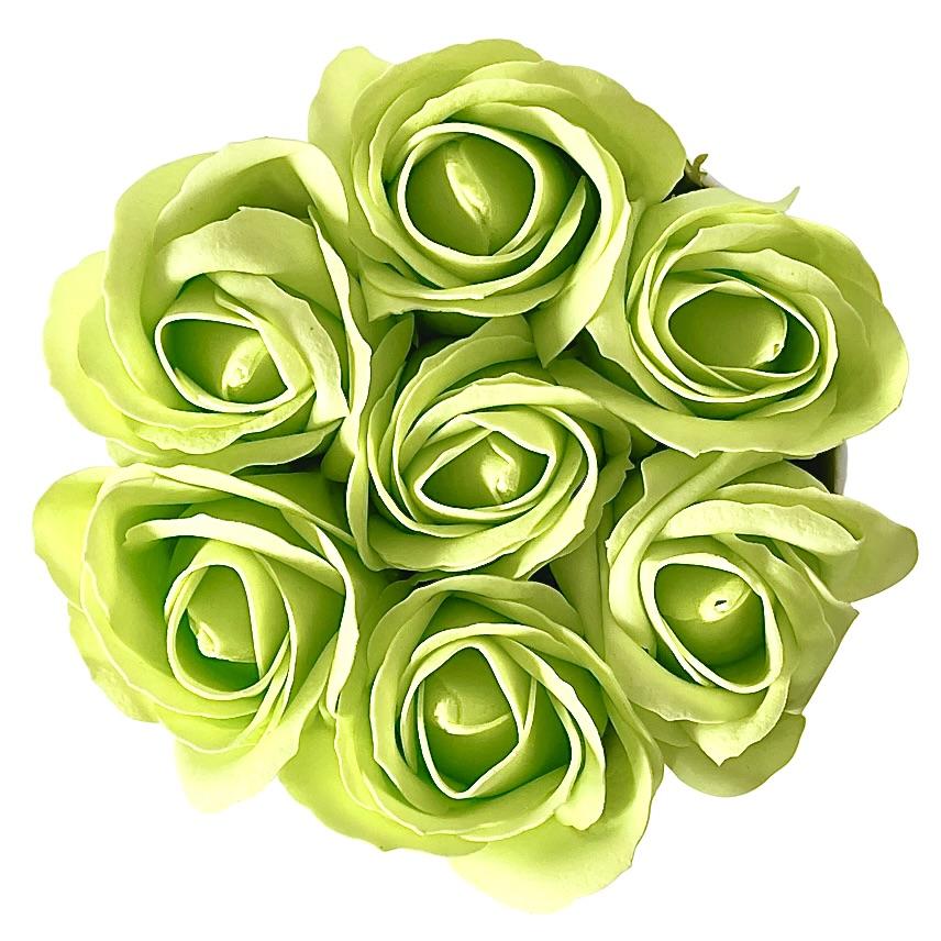 Flowerbox Inspuj - White Box with Soap Roses - No. 15 Green