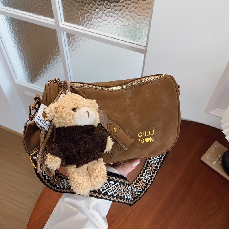 Premium bag women's new autumn and winter retro fashion shoulder bag exquisite wide shoulder strap messenger bag