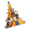 KX4B Cats Christmas Tree Suncatchers Stained Glass Window Hangings Colorful Glass Panel