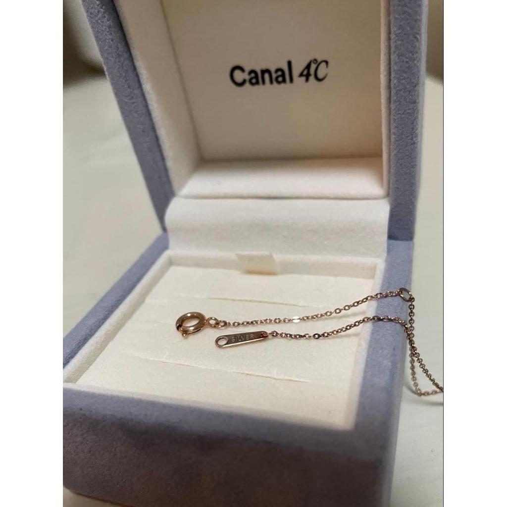 Used Canal 4C Silver Necklace Pink Gold