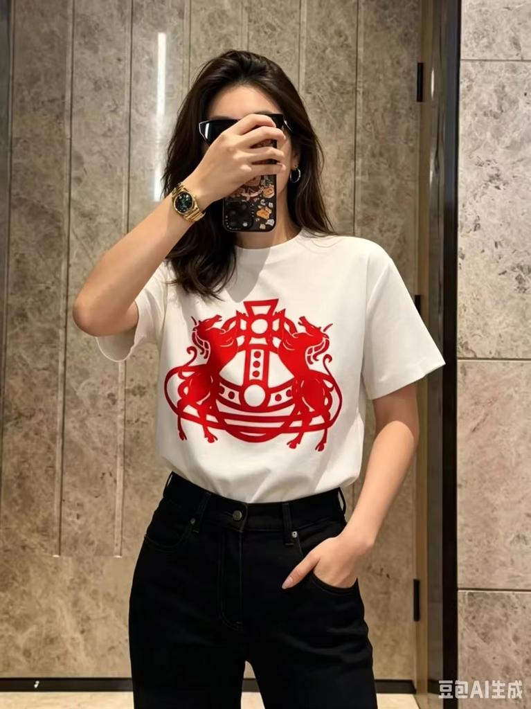 2026 new Summer T-shirt new unisex fashion pattern printed pure cotton casual fashion short sleeved shirt