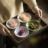 Ceramic High-Legged Tea & Pastry Plate - Exquisite Chinese Style for Engagements & Snacks