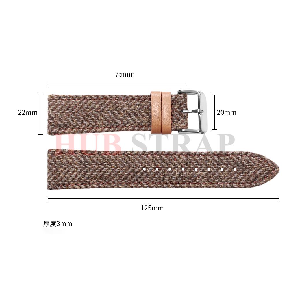 18mm 20mm 22mm Vintage Cowhide Tweed Nylon Strap Quick Release Weave Bracelet Smartwatch Watch Band for Omega for Seiko