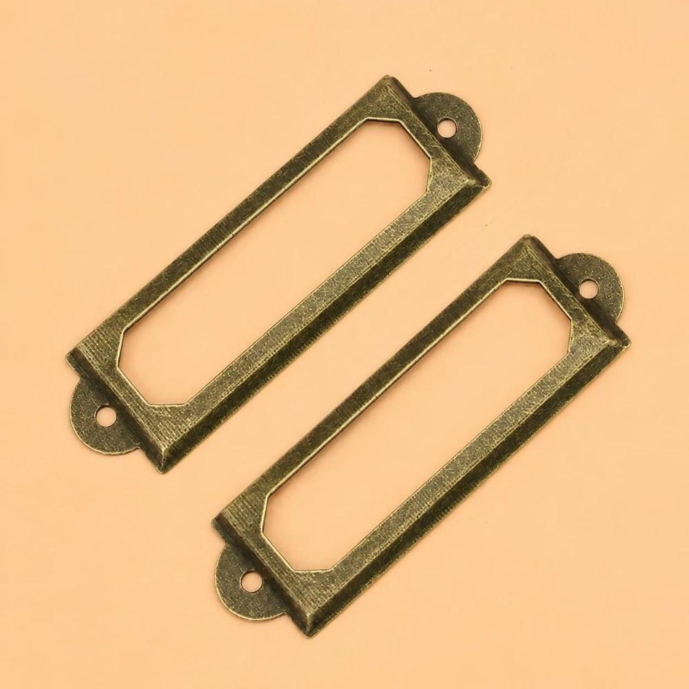20 Pcs Rectangular Shape Drawer Label Holder Metal Shelf Tag Bracket DIY Furniture Refit